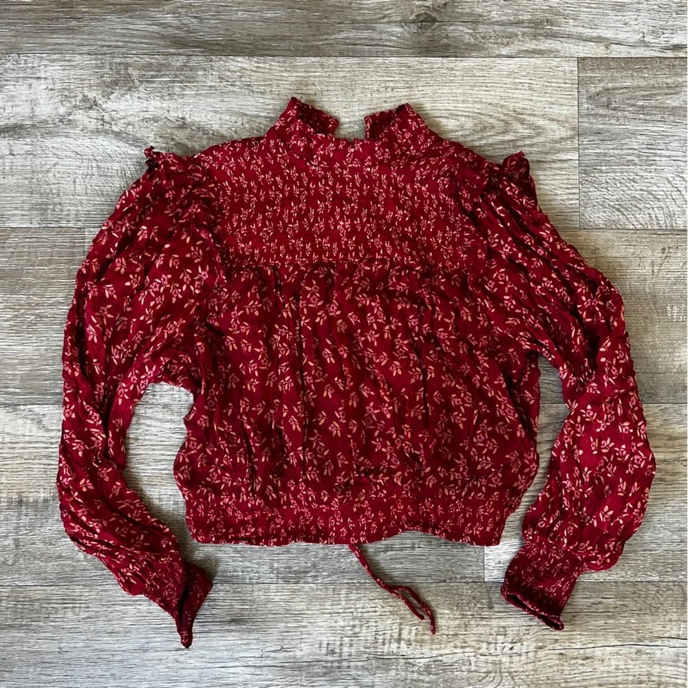 Free People Roma Ruched Top in Red